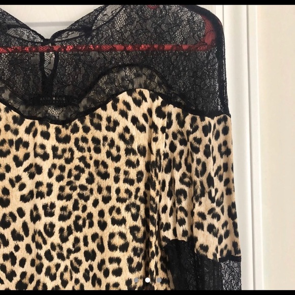 Zara Animal Print Lace Blouse - Picture 2 of 3
